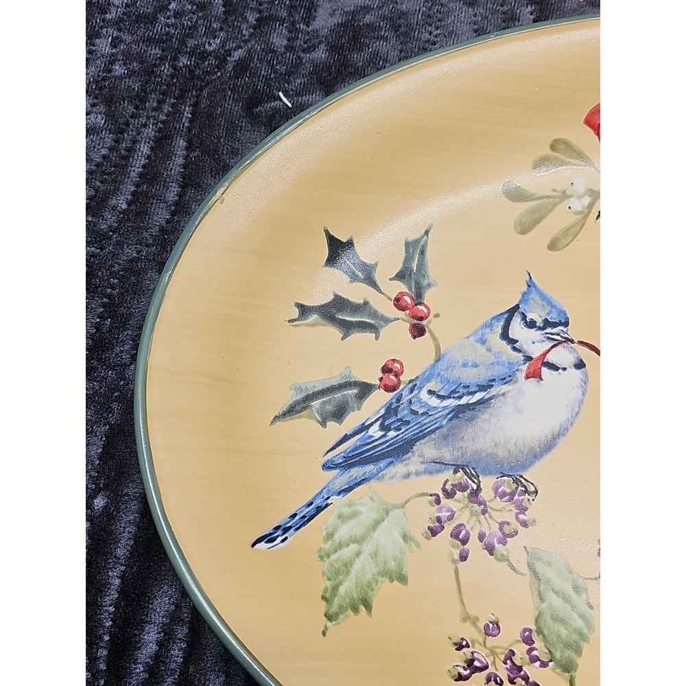 Lenox WINTER GREETINGS EVERYDAY 16.5" Large Oval Platter Birds Cardinal - Picture 2 of 8